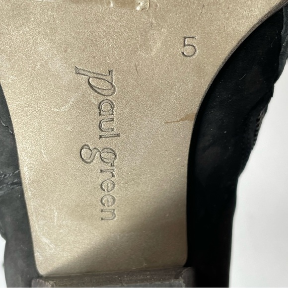 Paul Green Malibu Sliced Black Nubuck Double Zip Stacked Heel Bootie Size 7.5 - Picture 9 of 12